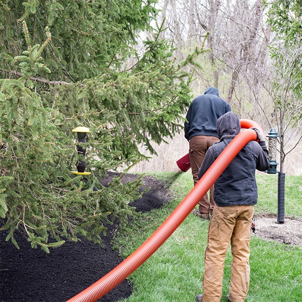 mulch blowing can typically reach up to 300 feet from the blower truck